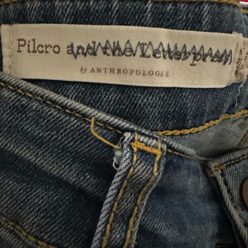 Anthropologie Pilcro and the Letterpress copper bottom distressed jeans. - Picture 6 of 11
